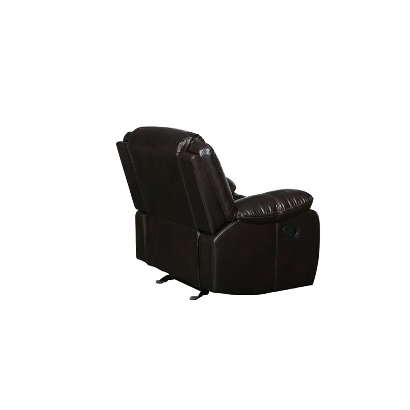 Titan Furnishings Transitional Faux Leather Reclining Sofa Set in Brown
