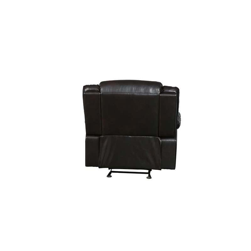 Titan Furnishings Transitional Faux Leather Reclining Sofa Set in Brown