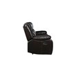Titan Furnishings Transitional Faux Leather Reclining Sofa Set in Brown