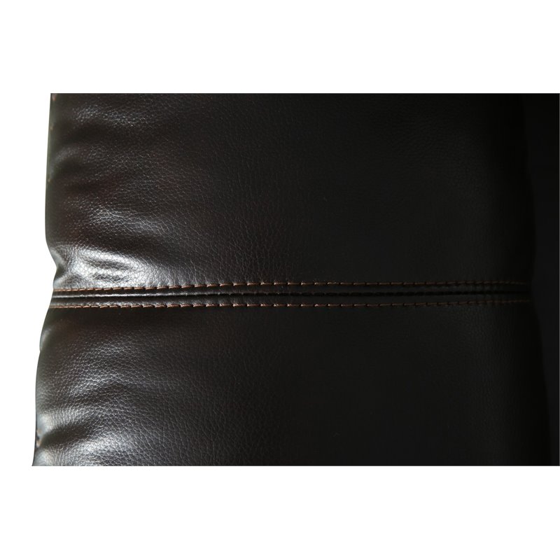 Titan Furnishings Transitional Faux Leather Reclining Sofa Set in Brown