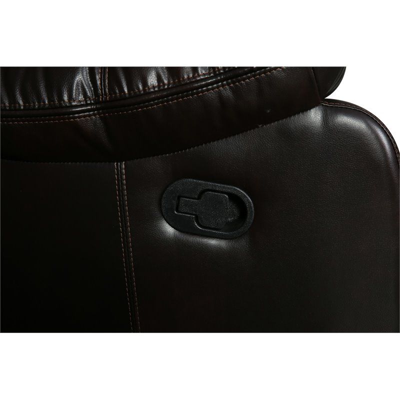 Titan Furnishings Transitional Faux Leather Reclining Sofa Set in Brown