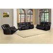 Titan Furnishings Transitional Faux Leather Reclining Sofa Set in Brown