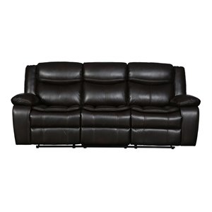 Titan Furnishings 86&quot Transitional Faux Leather Reclining Sofa in Brown