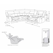 Titan Furnishings Modern Faux Leather Reclining Sectional in Brown