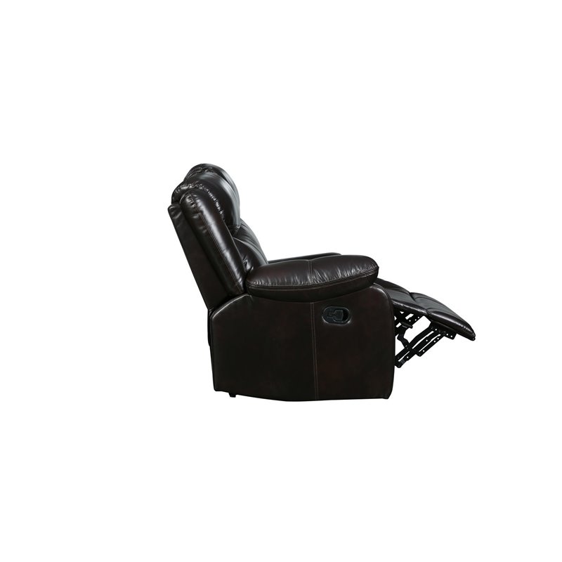 Titan Furnishings Modern Faux Leather Reclining Sectional in Brown