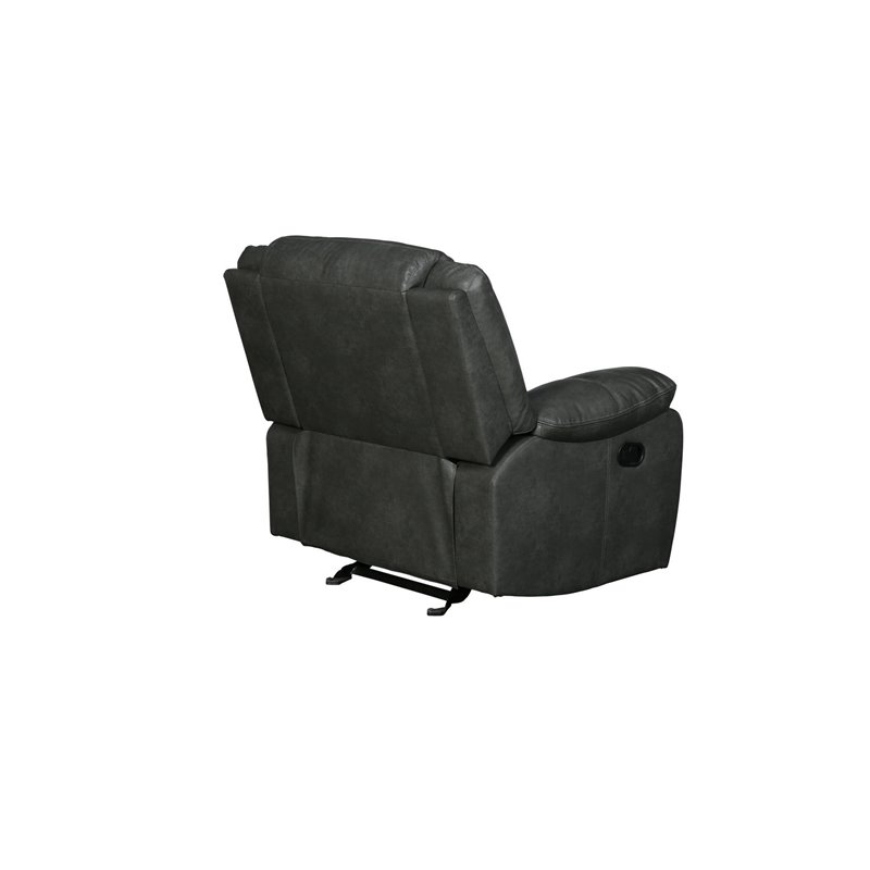 Titan Furnishings Transitional Faux Leather Reclining Sofa Set in Gray