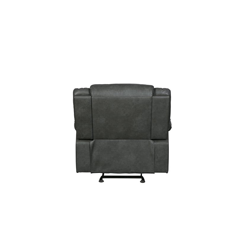 Titan Furnishings Transitional Faux Leather Reclining Sofa Set in Gray
