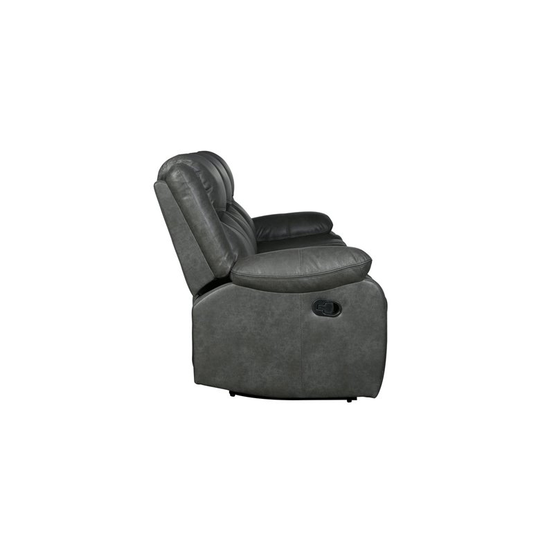 Titan Furnishings Transitional Faux Leather Reclining Sofa Set in Gray