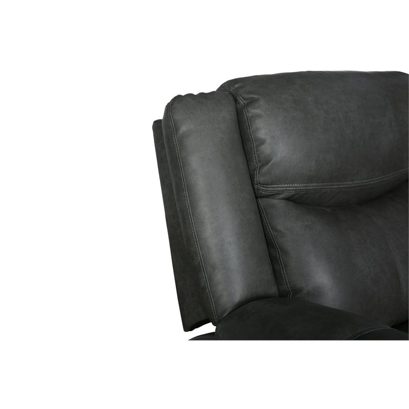 Titan Furnishings Transitional Faux Leather Reclining Sofa Set in Gray