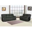 Titan Furnishings Transitional Faux Leather Reclining Sofa and Loveseat in Gray