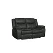 Titan Furnishings Transitional Faux Leather Reclining Sofa and Loveseat in Gray