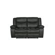 Titan Furnishings Transitional Faux Leather Reclining Sofa and Loveseat in Gray