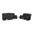 Titan Furnishings Transitional Faux Leather Reclining Sofa and Loveseat in Gray