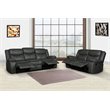 Titan Furnishings Transitional Faux Leather Reclining Sofa and Loveseat in Gray