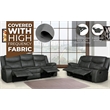 Titan Furnishings Transitional Faux Leather Reclining Sofa and Loveseat in Gray