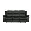 Titan Furnishings Transitional Faux Leather Reclining Sofa and Loveseat in Gray