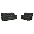 Titan Furnishings Transitional Faux Leather Reclining Sofa and Loveseat in Gray