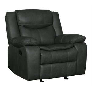 Titan Furnishings 42&quot Transitional Faux Leather Reclining Chair in Gray