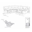 Titan Furnishings Transitional Faux Leather Reclining Sectional in Gray