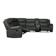 Titan Furnishings Transitional Faux Leather Reclining Sectional in Gray