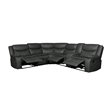 Titan Furnishings Transitional Faux Leather Reclining Sectional in Gray