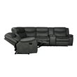 Titan Furnishings Transitional Faux Leather Reclining Sectional in Gray