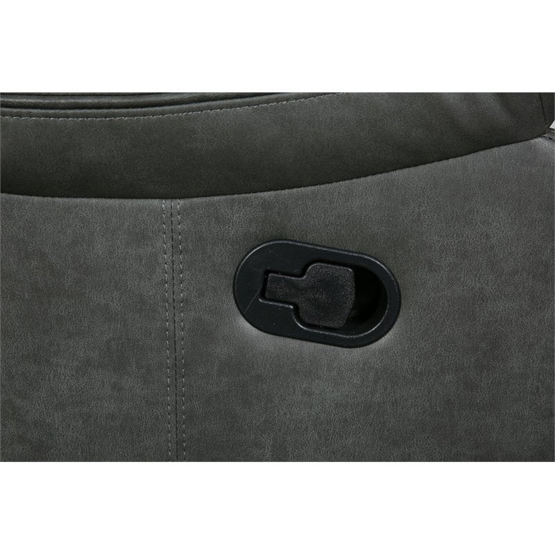 Titan Furnishings Transitional Faux Leather Reclining Sectional in Gray