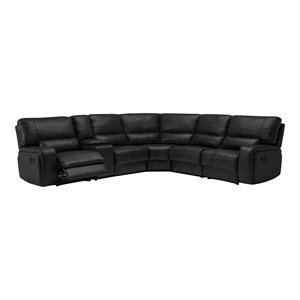 titan furnishings modern leather air upholstery sectional in black