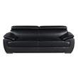 Titan Furnishings Modern Leather Upholstered Recliner Sofa Set in Black