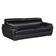 Titan Furnishings Modern Leather Upholstered Recliner Sofa Set in Black
