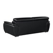 Titan Furnishings Modern Leather Upholstered Recliner Sofa Set in Black