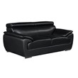 Titan Furnishings Modern Leather Upholstered Recliner Sofa Set in Black
