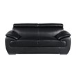 Titan Furnishings Modern Leather Upholstered Recliner Sofa Set in Black