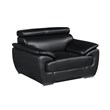 Titan Furnishings Modern Leather Upholstered Recliner Sofa Set in Black