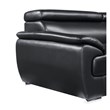 Titan Furnishings Modern Leather Upholstered Recliner Sofa Set in Black