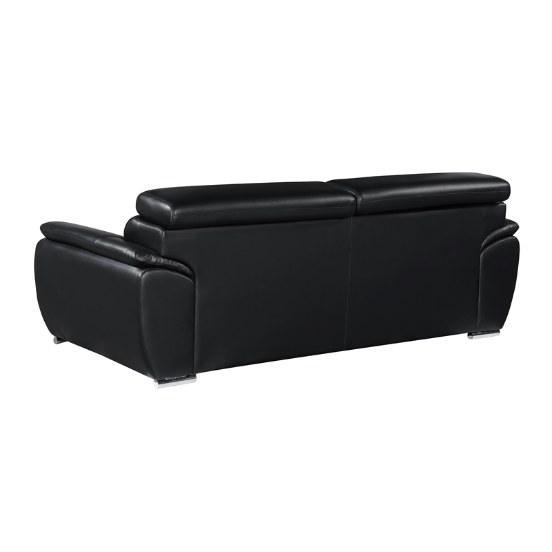 Titan Furnishings Modern Leather Sofa and Loveseat Set in Black