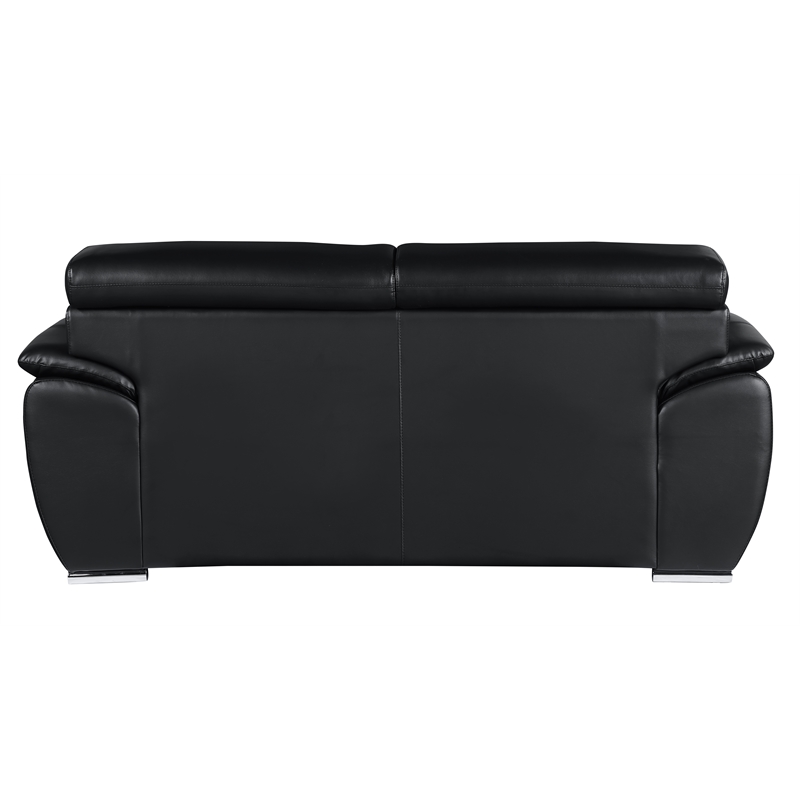 Titan Furnishings Modern Leather Sofa and Loveseat Set in Black