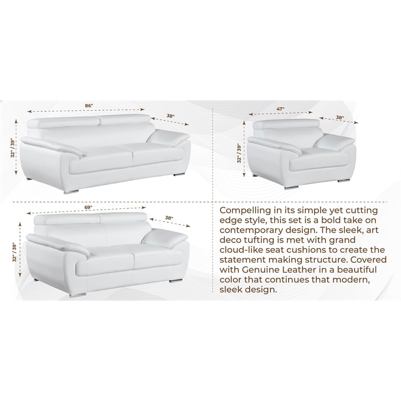 Titan Furnishings Modern Leather Sofa and Loveseat Set in Black