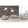 Titan Furnishings Genuine Italian Leather Upholstered Sofa Set in Light Gray