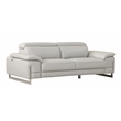 Titan Furnishings Genuine Italian Leather Upholstered Sofa Set in Light Gray