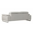Titan Furnishings Genuine Italian Leather Upholstered Sofa Set in Light Gray