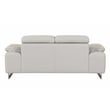 Titan Furnishings Genuine Italian Leather Upholstered Sofa Set in Light Gray