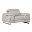 Titan Furnishings Genuine Italian Leather Upholstered Sofa Set in Light Gray