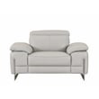 Titan Furnishings Genuine Italian Leather Upholstered Sofa Set in Light Gray
