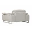 Titan Furnishings Genuine Italian Leather Upholstered Sofa Set in Light Gray