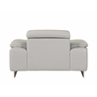 Titan Furnishings Genuine Italian Leather Upholstered Sofa Set in Light Gray