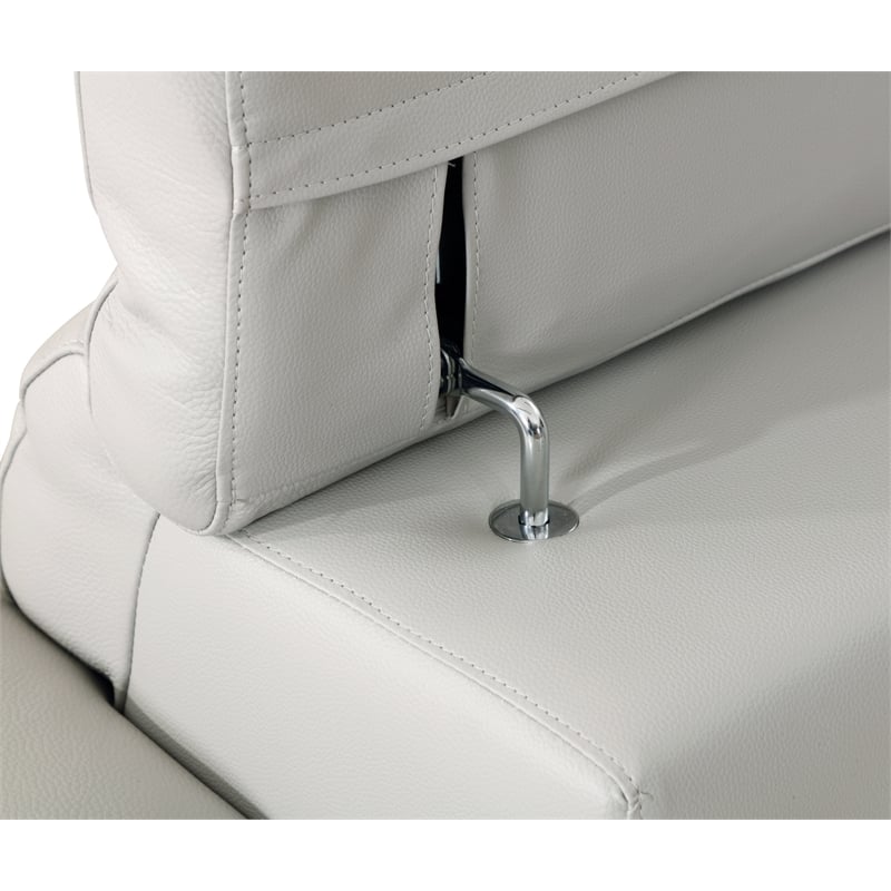 Titan Furnishings Genuine Italian Leather Upholstered Sofa Set in Light Gray