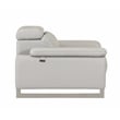 Titan Furnishings Genuine Italian Leather Upholstered Sofa Set in Light Gray