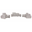 Titan Furnishings Genuine Italian Leather Upholstered Sofa Set in Light Gray