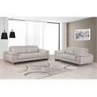 Titan Furnishings Genuine Italian Leather Sofa & Loveseat Set in Light Gray